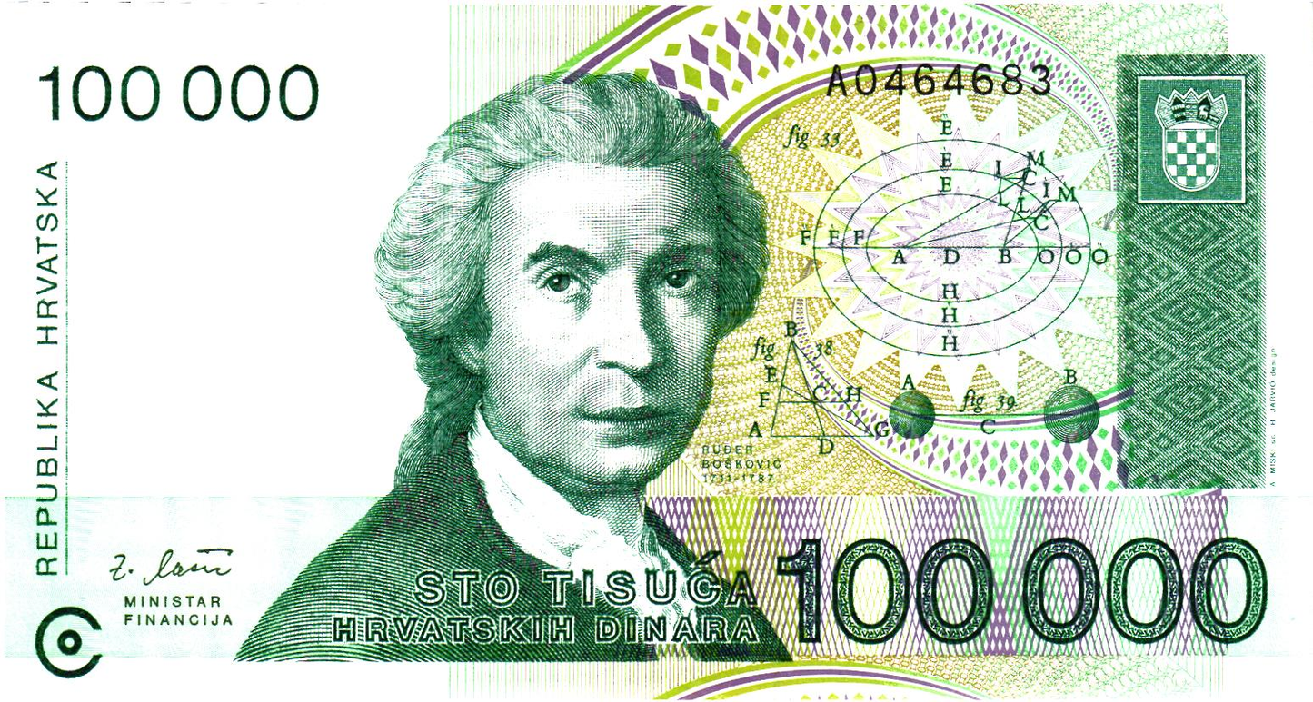 Croatia : lot of 6 pieces: 100.000 Dinara 1993, P27a, UNC