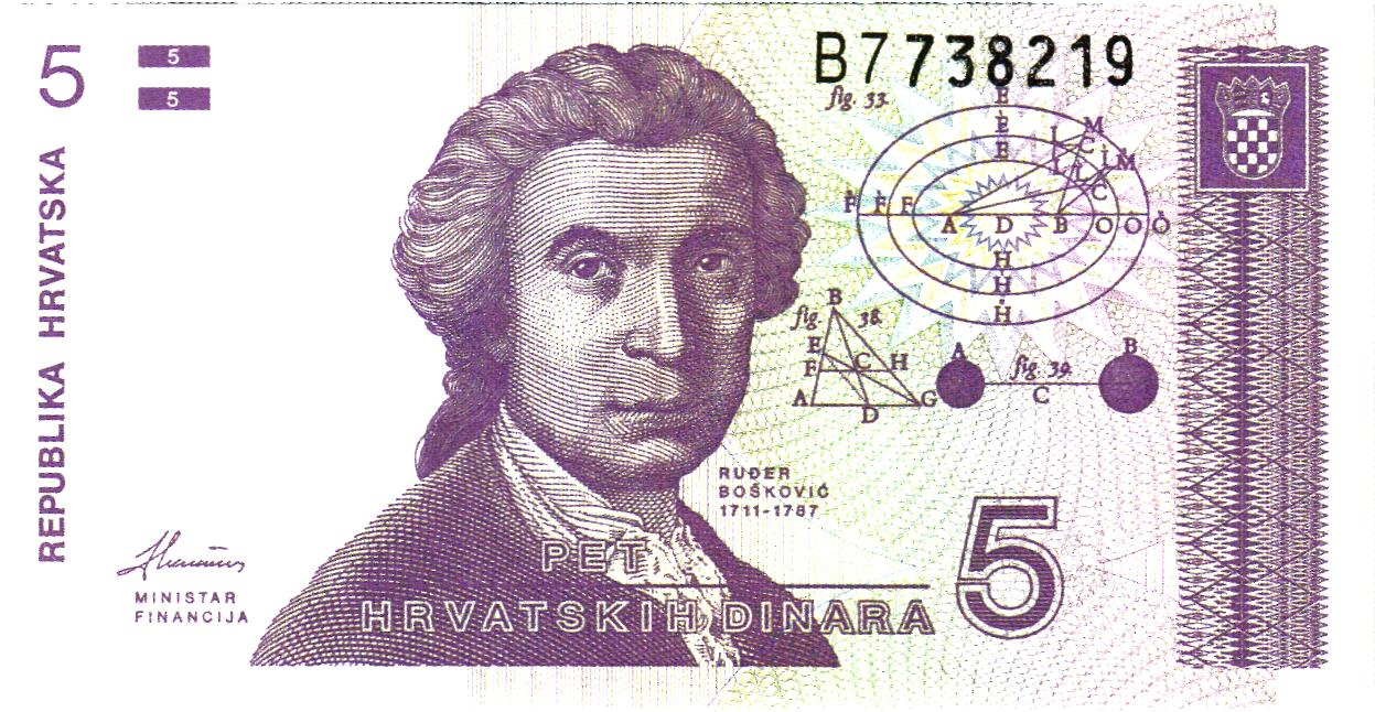 Croatia set 1, 5, 25 Dinara 1991, set of 3 notes, UNC