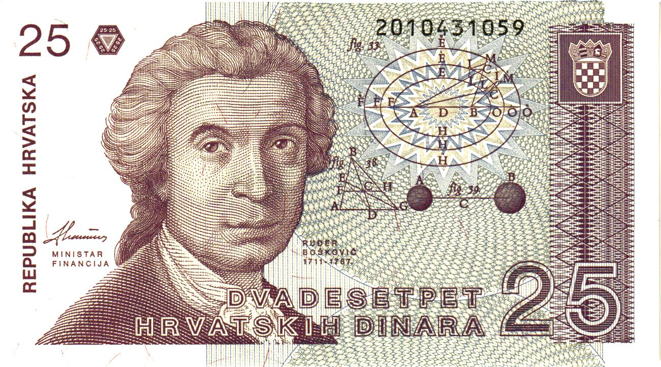 Croatia set 1, 5, 25 Dinara 1991, set of 3 notes, UNC