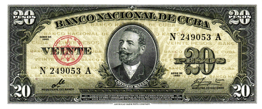 Cuba 20 Pesos 1960, P80c, UNC