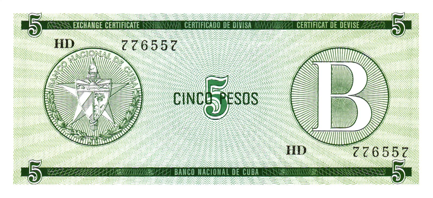 Cuba Set: 1, 5,10,20 pesos ND, B, UNC