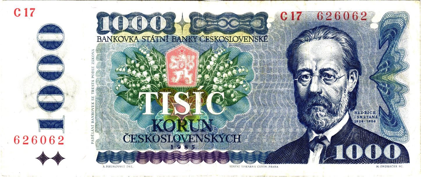 Czechoslovakia 1000 Korun 1985, P98, Fine