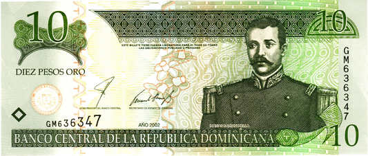 Dominican Republic 10 Pesos Oro 2002, P168b, UNC