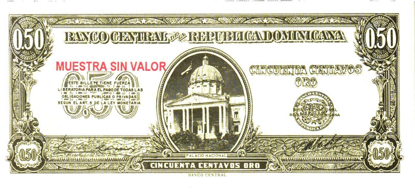 Dominican Republic 50 Centavos Oro 1961, SPECIMEN, UNC