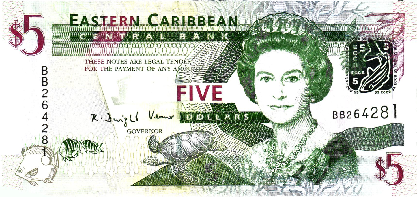 Easter Caribbean States 5 Dollars ND (2008), P47, UNC