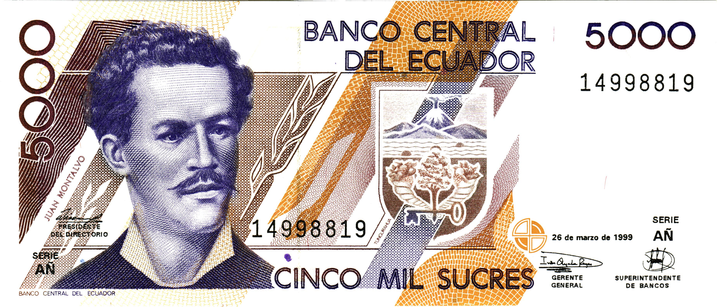Ecuador 5000 Sucres 1999, P128c, UNC