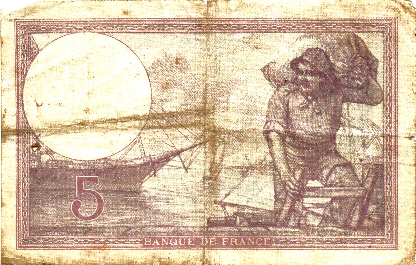 France 5 Francs 1922, F.03/06, P#72c - 1-5 / 25-8-1922, alphabet 8201-11416