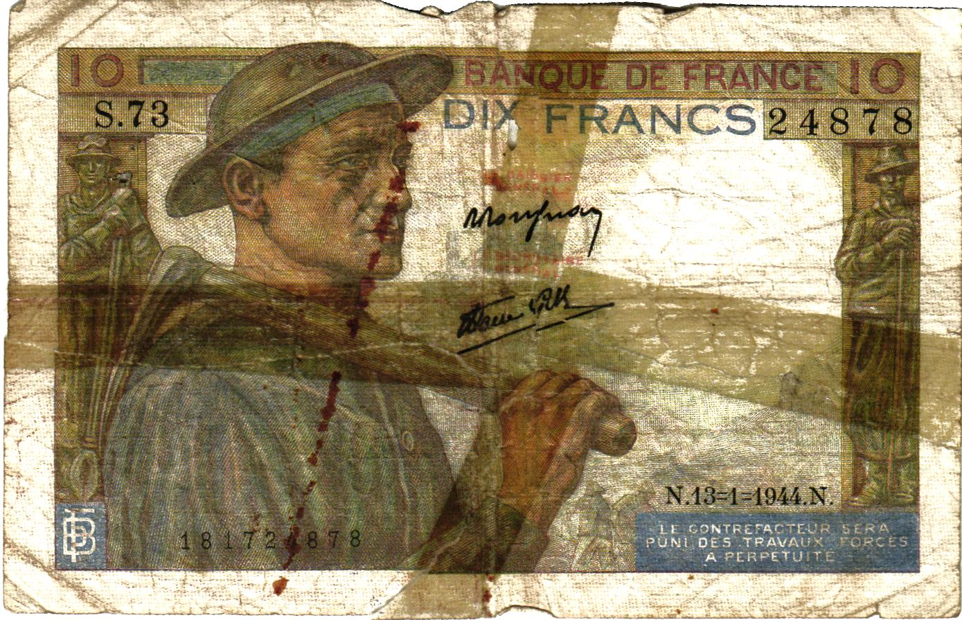 France, 10 Francs 1944, F#08/10 - P#99e alphabet 61-76