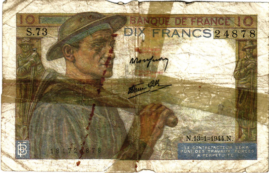 France, 10 Francs 1944, F#08/10 - P#99e alphabet 61-76