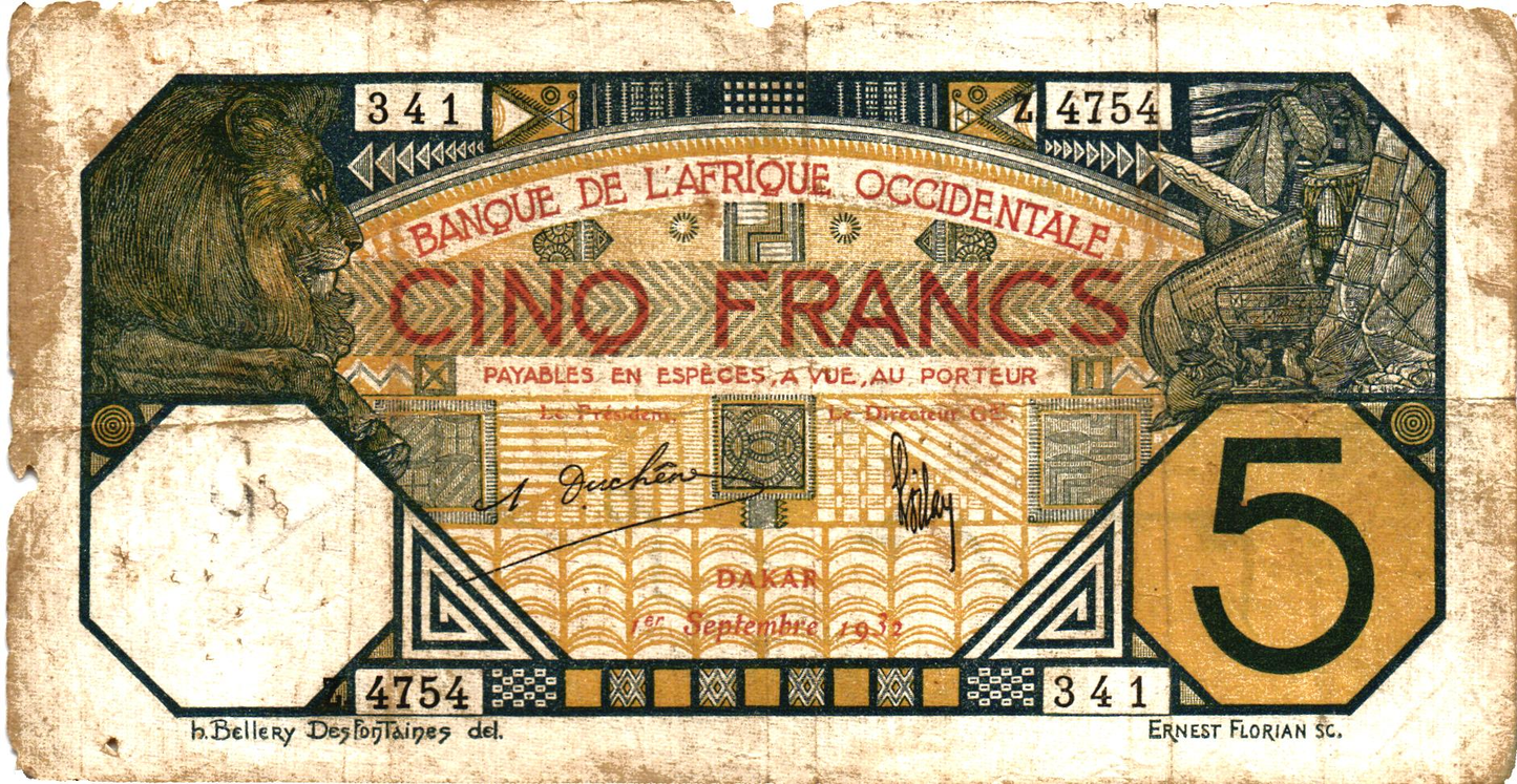French Colonies : Lot of 13 banknotes