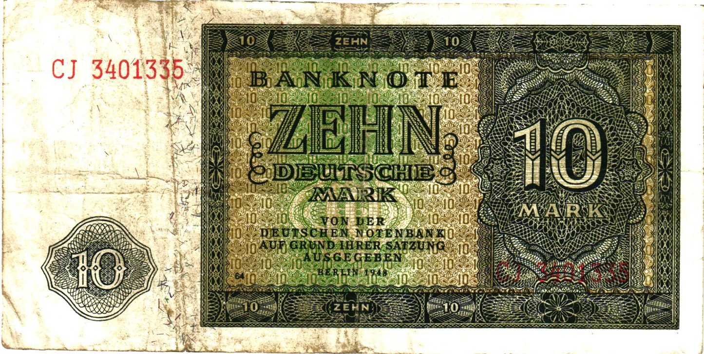 Germany 10 Mark 1948, P12, VF