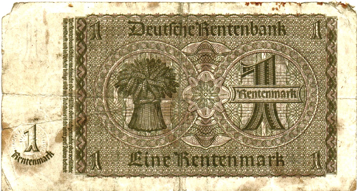 Germany 1 Rentenmark 1937, P173b, G