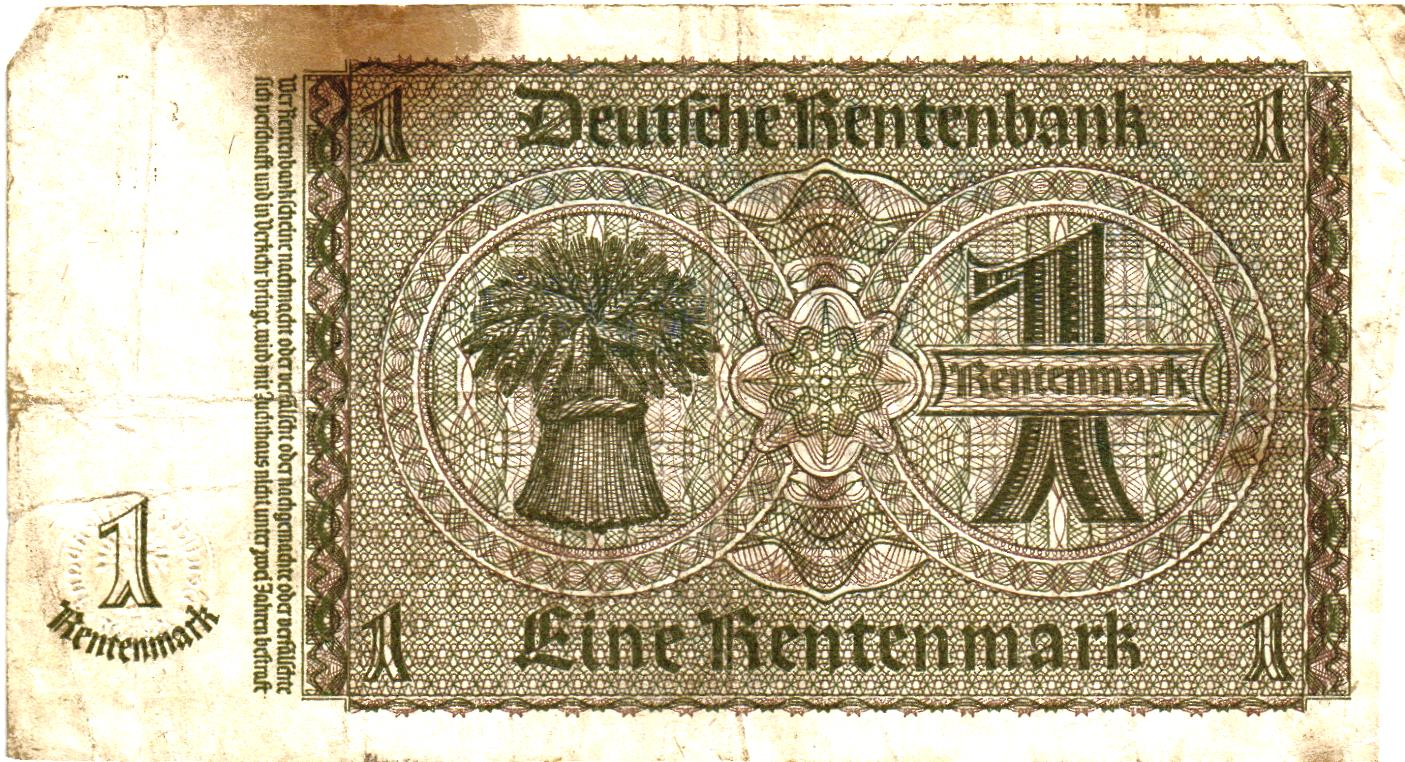 Germany 1 Rentenmark 1937, P173b, G