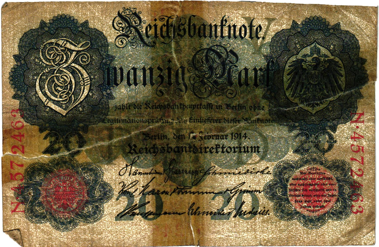 Germany 20 Mark 1914, P46b