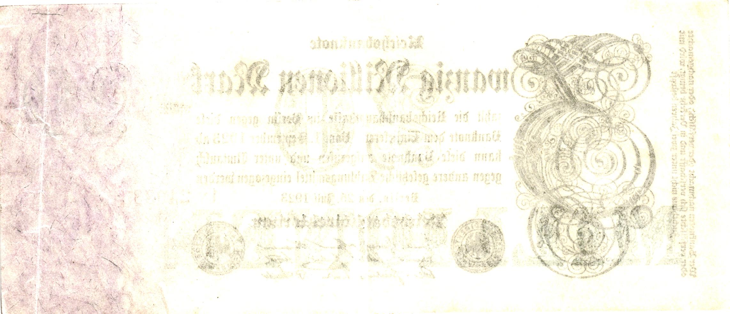 Germany, Reichsbanknote, 20 Millionen Mark, P97b, aUNC
