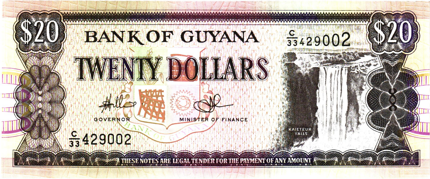 Guyana 20 Dollars ND, P30, UNC