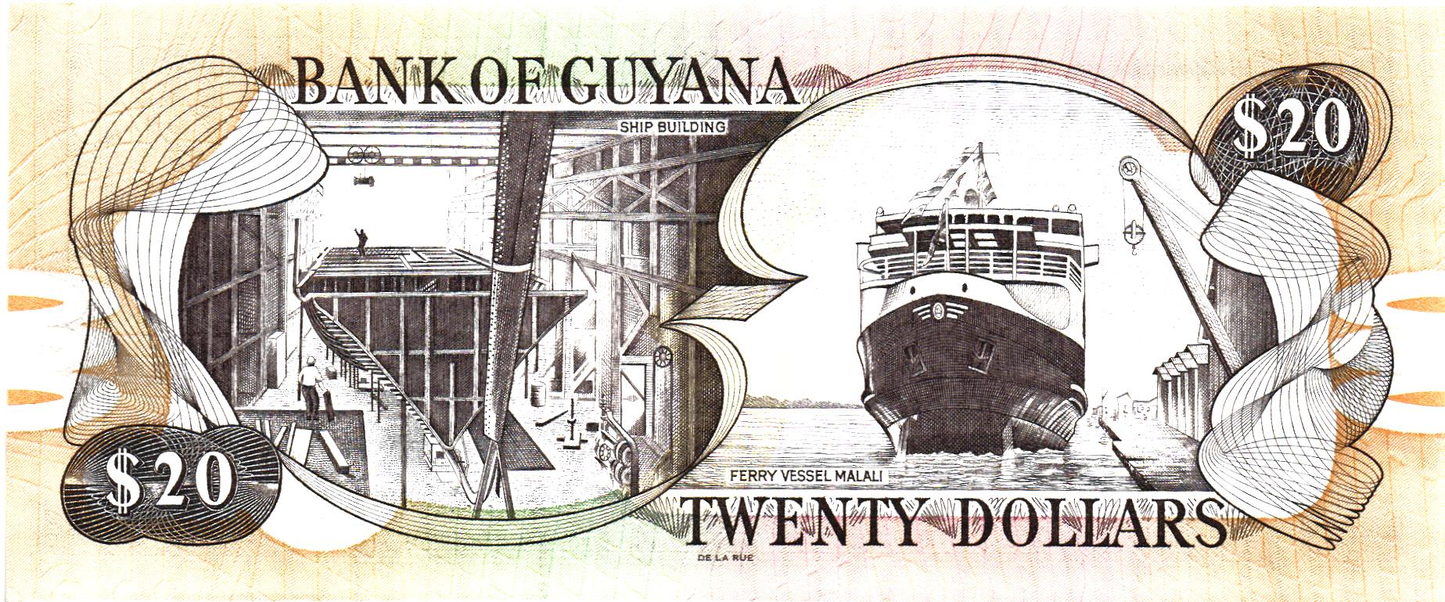 Guyana 20 Dollars ND, P30, UNC