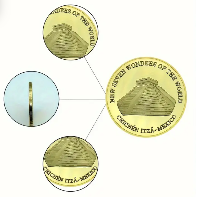 Coins 7 Wonders of the World Gilded