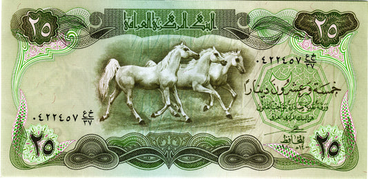 Iraq 25 Dinars, P66a, UNC