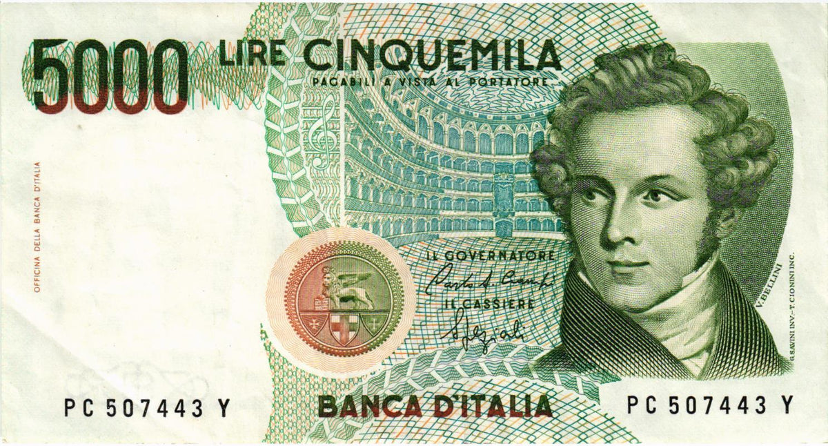 Italy 5000 Lire 1985, P111b, VF