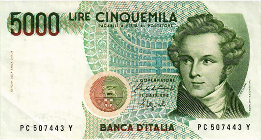 Italy 5000 Lire 1985, P111b, VF