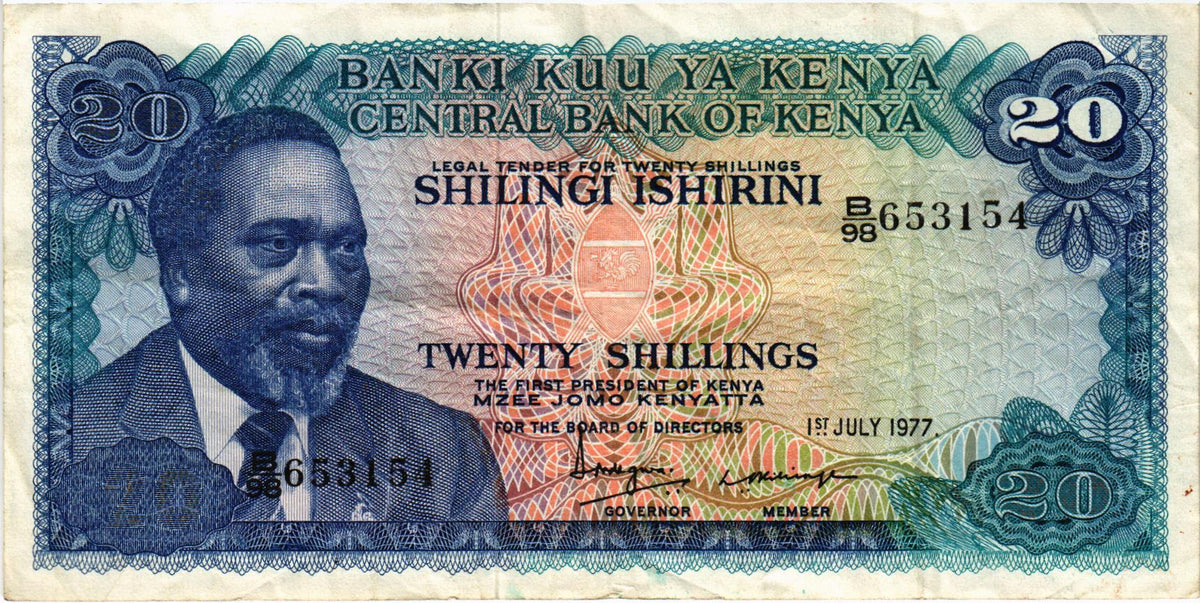 Kenya 20 Shillings 1977, P13d, VF
