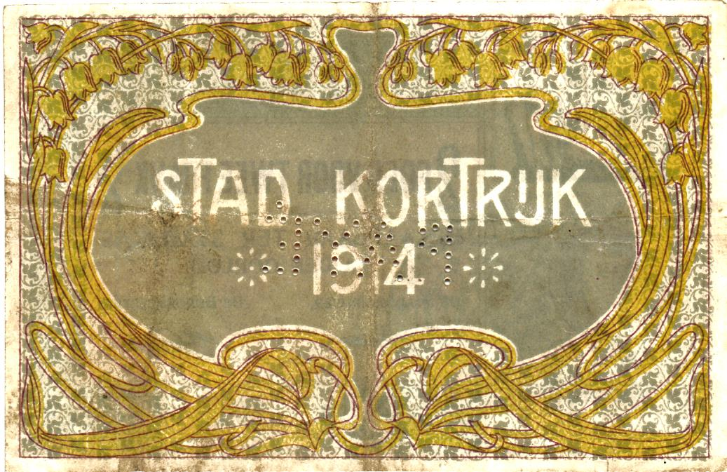Emergency Issues Belgium Kortrijk 1914; 2 notes