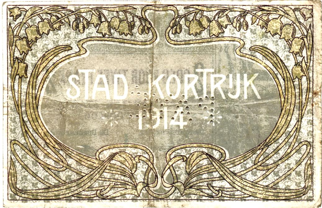 Emergency Issues Belgium Kortrijk 1914; 2 notes