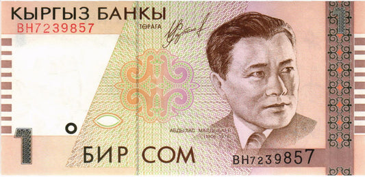 Kyrgyzstan 1 Som 1994, P7, UNC