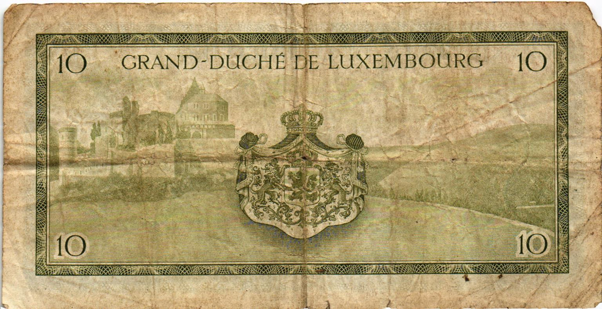 Luxembourg 10 Francs 1955, P48, G