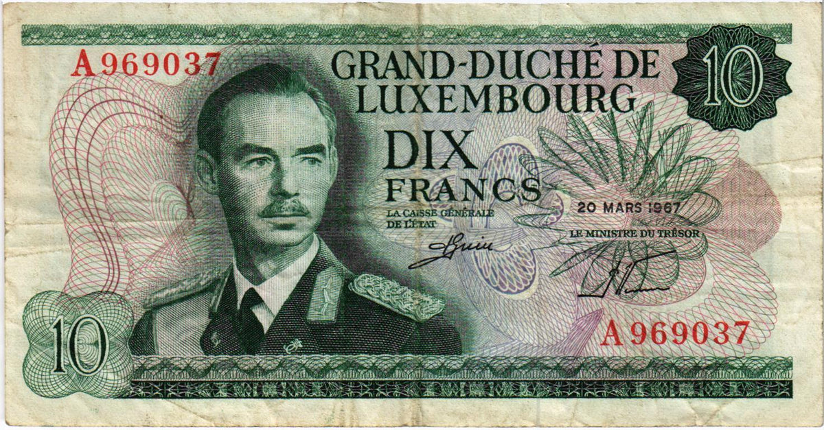 Luxembourg 10 Francs 1967, P53a, F