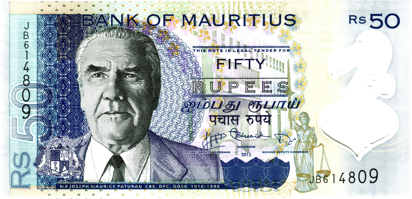 Mauritius 50 Rupees 2013, P65, UNC