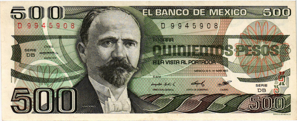 Mexico 500 Pesos 14.3.1983, P79a, UNC