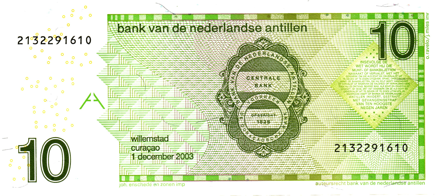 Netherlands Antilles 10 Gulden 2003; P28c, UNC