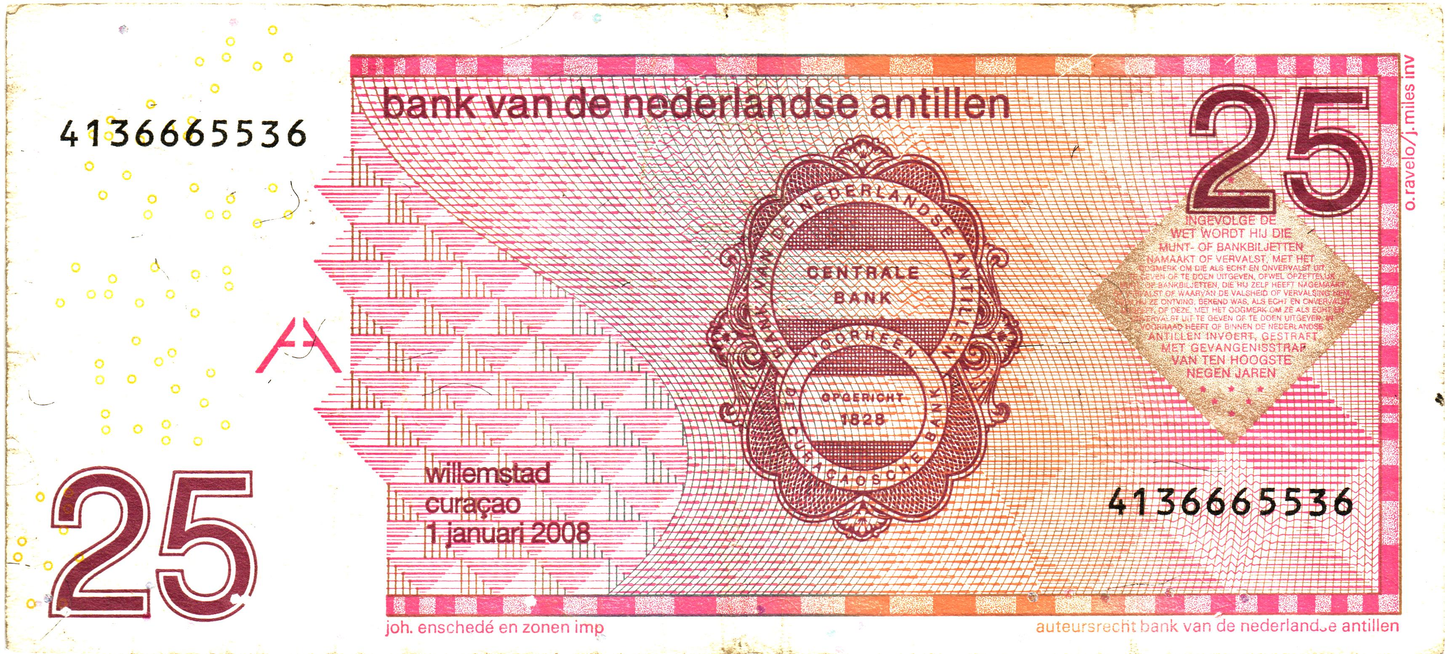 Netherlands Antilles 25 Gulden 2008, P29e, VF