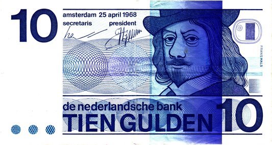 Netherlands 10 Gulden 1968, P91b, F/VF