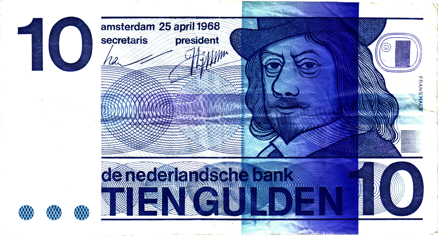 Netherlands 10 Gulden 1968, P91b, F/VF