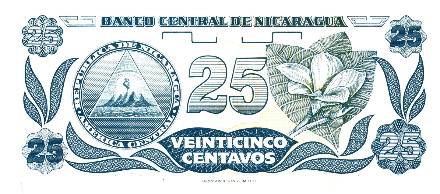 Nicaragua 1 Centavo + 25 Centavo ND, P167+P168, UNC