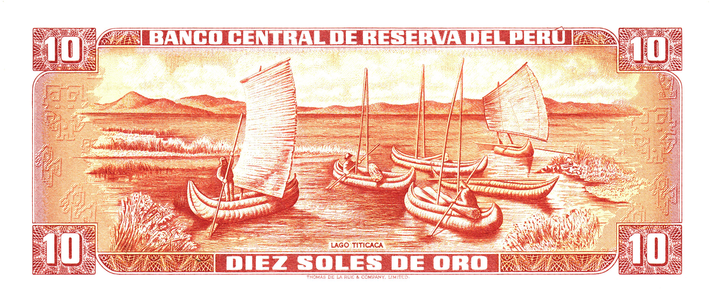 Peru 10 Soles de Oro 1974, P100c, UNC