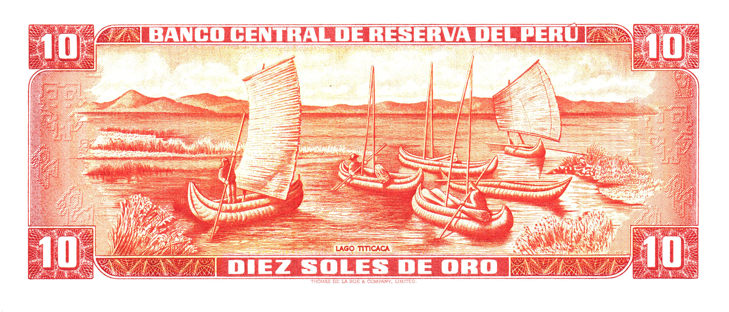Peru 10 Soles de Oro 1974, P100c, UNC