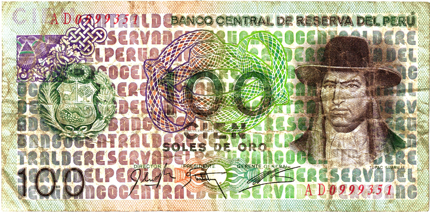 Peru 100 Soles de Oro 1976, P114, G