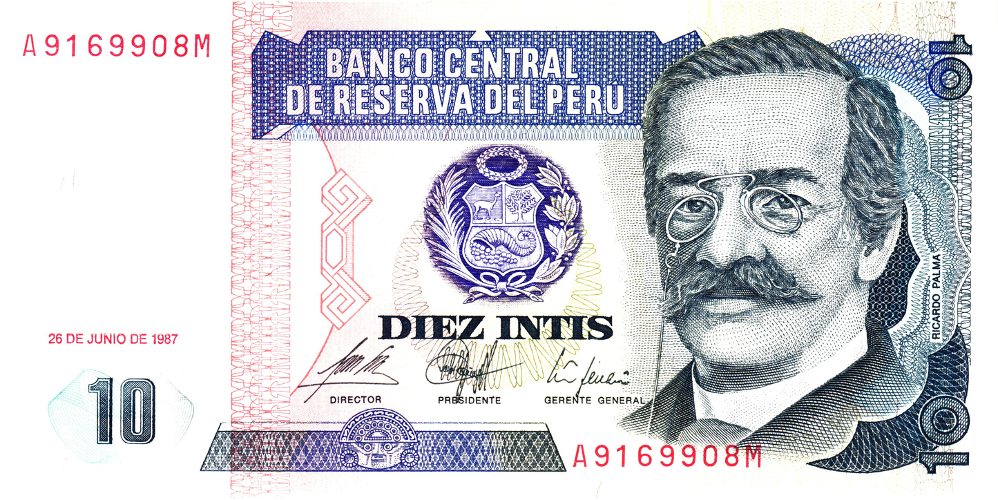 Peru 10 Intis 1987, P129, UNC