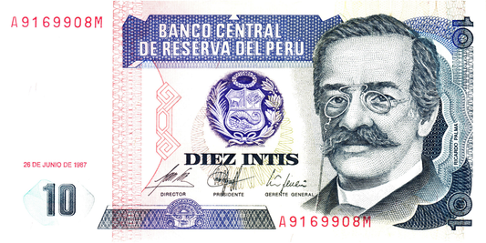 Peru 10 Intis 1987, P129, UNC