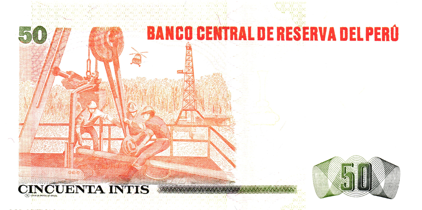 Peru 50 Intis 1987, P131b, UNC