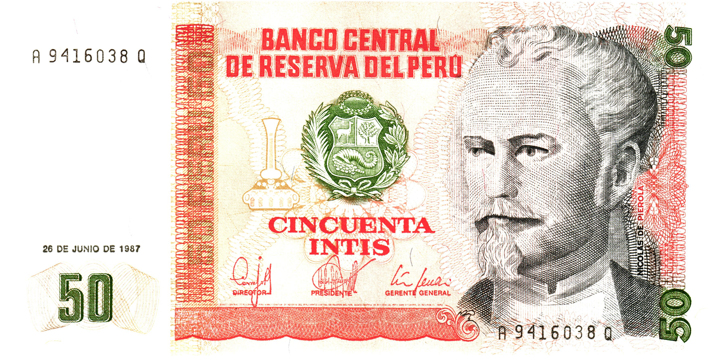 Peru 50 Intis 1987, P131b, UNC