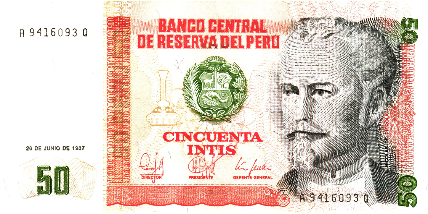 Peru 50 Intis 1987, P131b, UNC