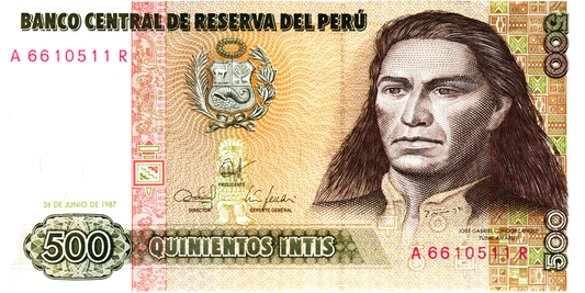 Peru 500 Intis 1987, P134b, UNC