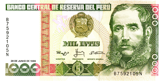 Peru 1000 Intis 1988, P136, UNC