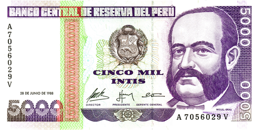 Peru 5000 Intis 1988, P137, UNC