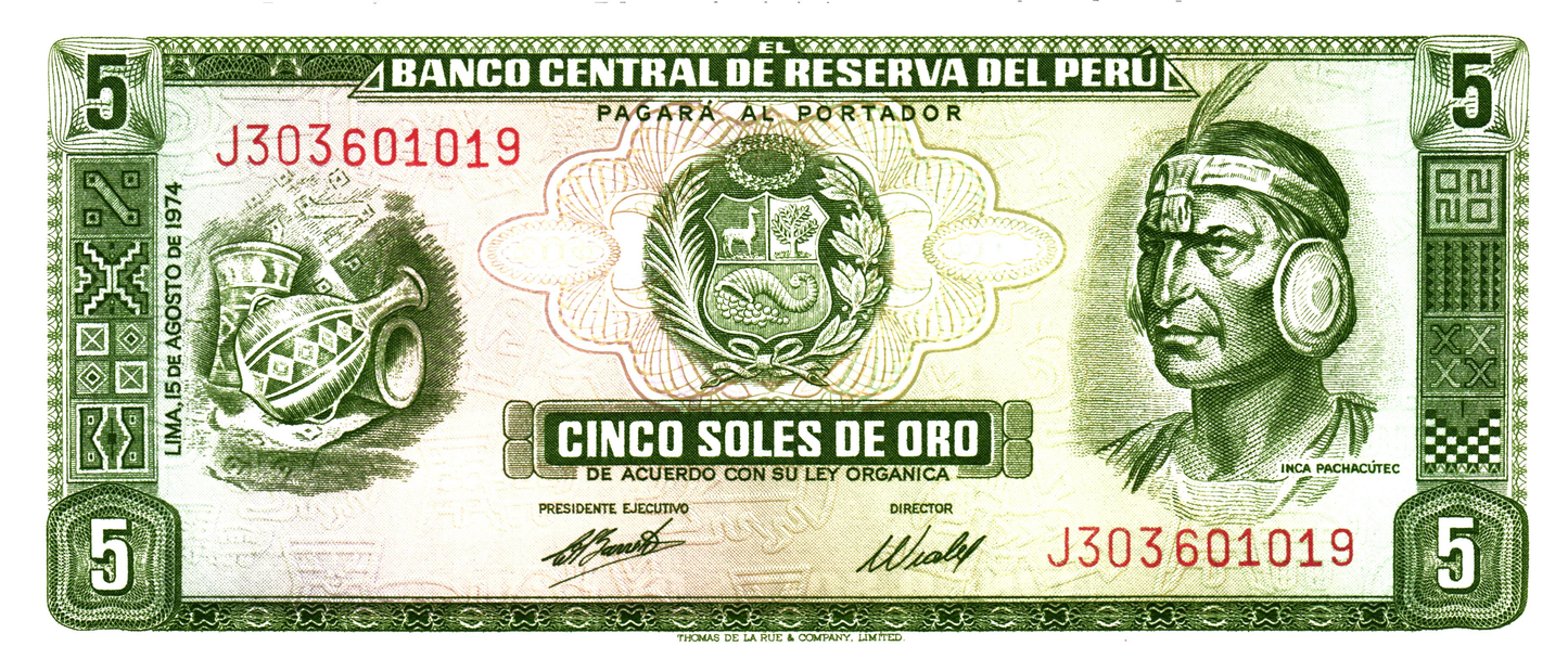 Peru 5 Soles de Oro, P99c, UNC